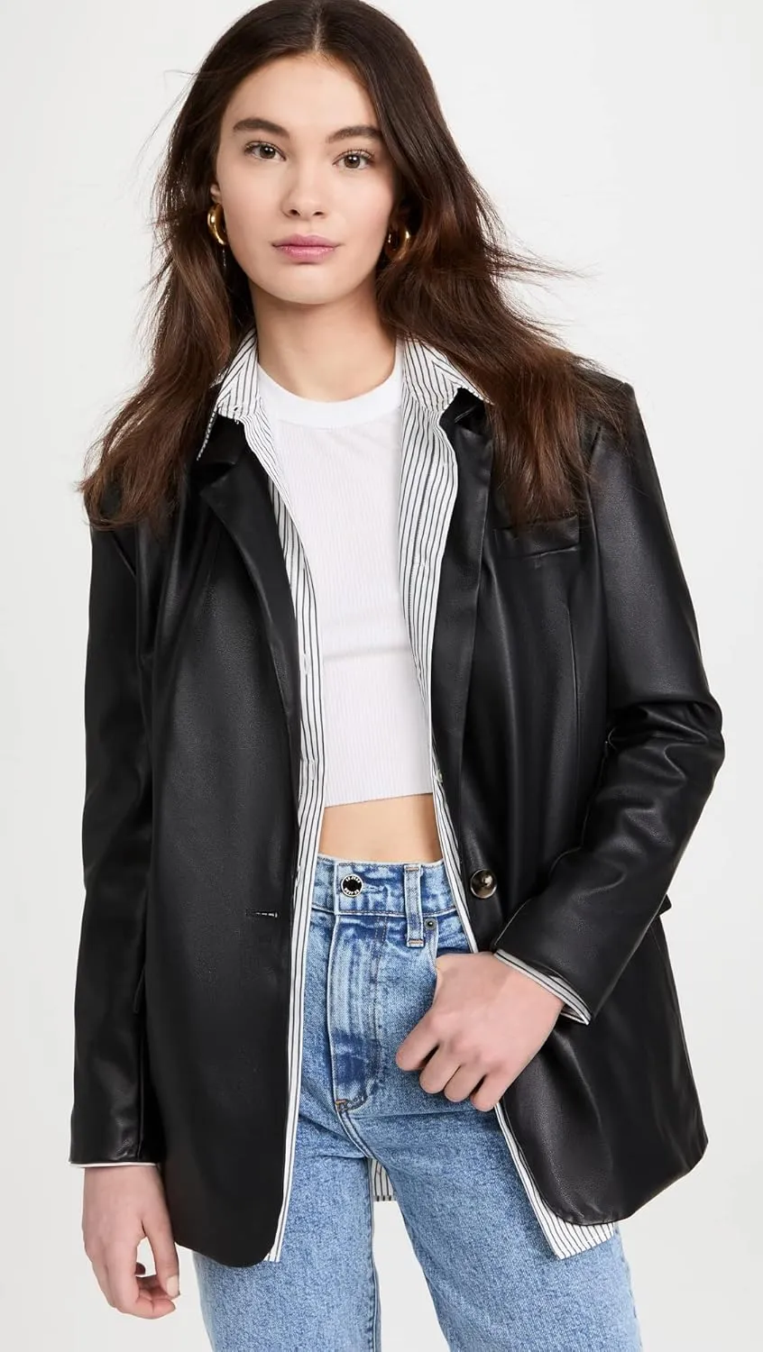 [BLANKNYC] Womens Luxury Clothing Oversized Blazzer with Pockets, Comfortable & Stylish Coat