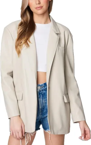 [BLANKNYC] Womens Luxury Clothing Oversized Blazzer with Pockets, Comfortable & Stylish Coat