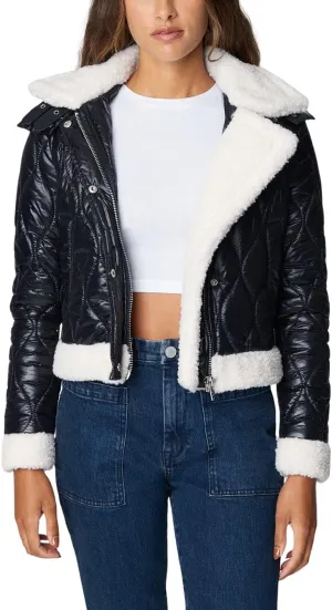 [BLANKNYC] womens Luxury Clothing Quilted Print Jacket, Comfortable & Stylish Windbreaker Coat