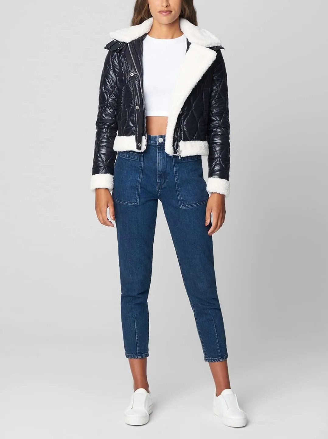 [BLANKNYC] womens Luxury Clothing Quilted Print Jacket, Comfortable & Stylish Windbreaker Coat