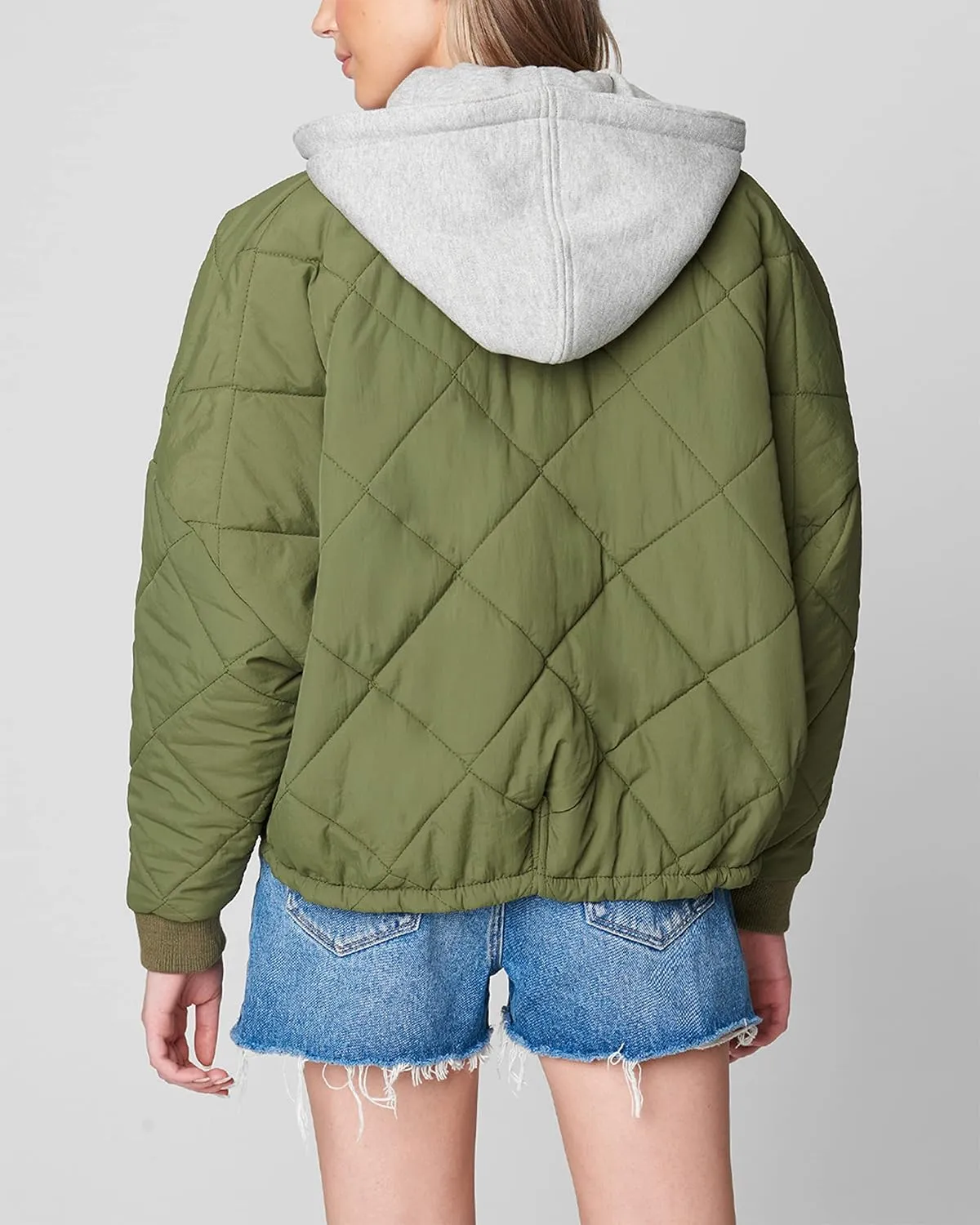 [BLANKNYC] womens Luxury Clothing Quilted Print Jacket, Comfortable & Stylish Windbreaker Coat