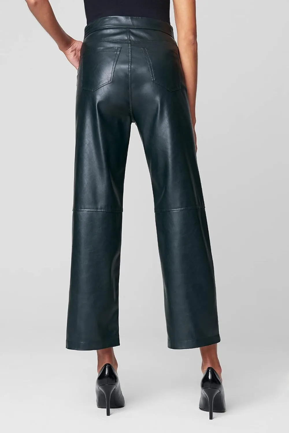 [BLANKNYC] Womens Luxury Clothing Ribcage Straight Leg Vegan Leather Pants, The Baxter Pants