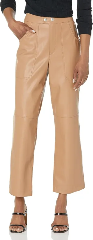 [BLANKNYC] Womens Luxury Clothing Ribcage Straight Leg Vegan Leather Pants, The Baxter Pants