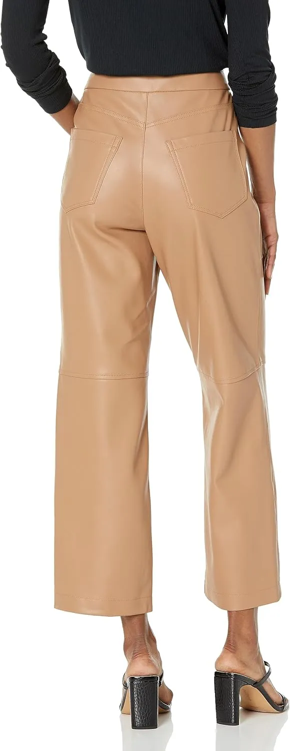 [BLANKNYC] Womens Luxury Clothing Ribcage Straight Leg Vegan Leather Pants, The Baxter Pants