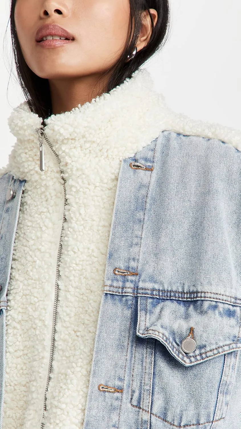 [BLANKNYC] womens Luxury Clothing Sherpa Jacket, Comfortable & Stylish Coat