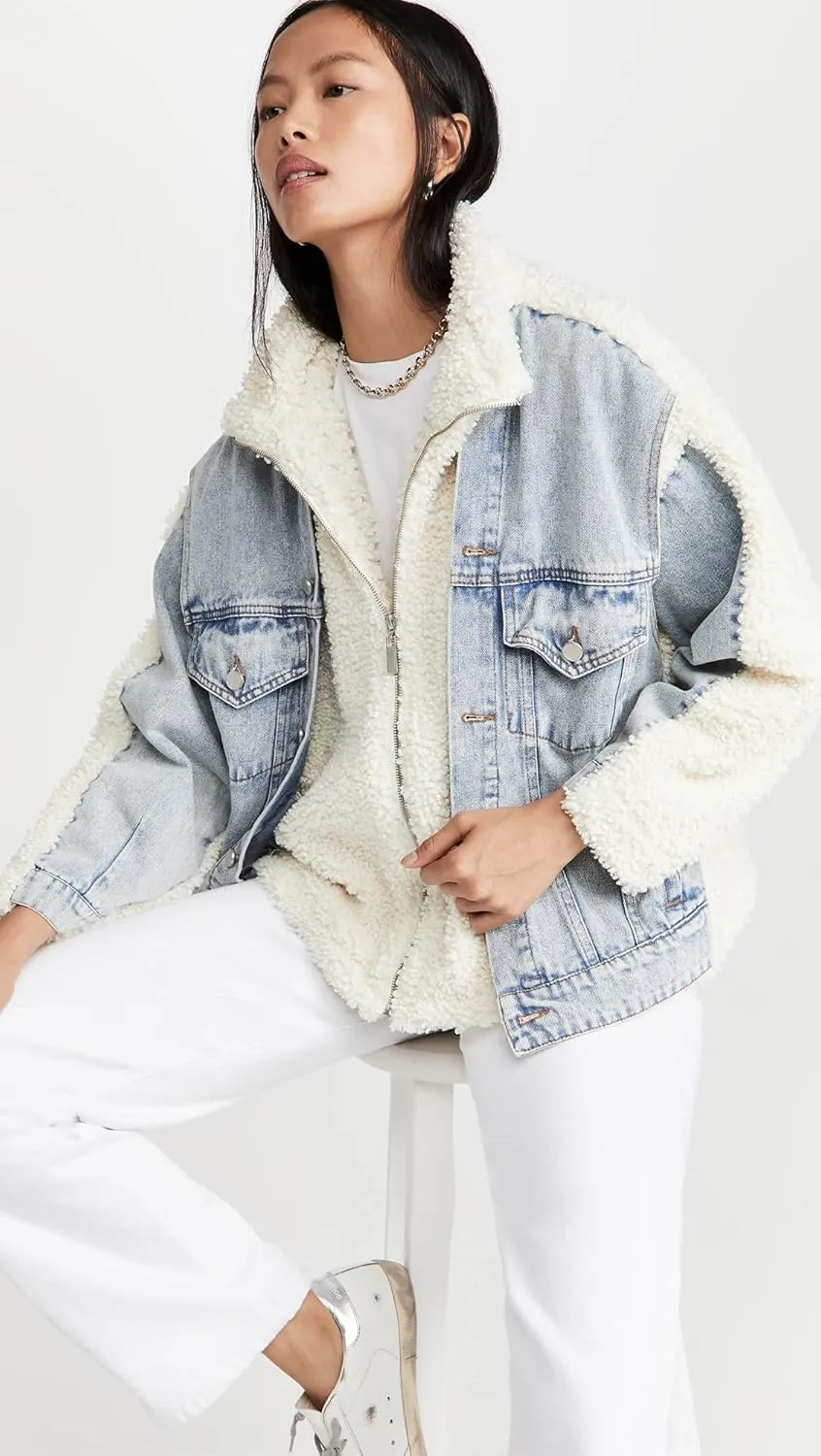 [BLANKNYC] womens Luxury Clothing Sherpa Jacket, Comfortable & Stylish Coat