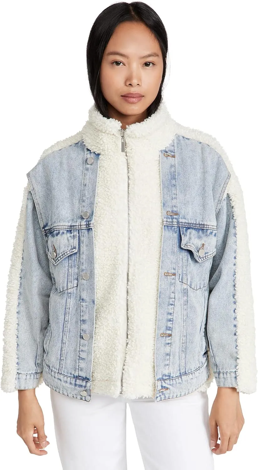 [BLANKNYC] womens Luxury Clothing Sherpa Jacket, Comfortable & Stylish Coat