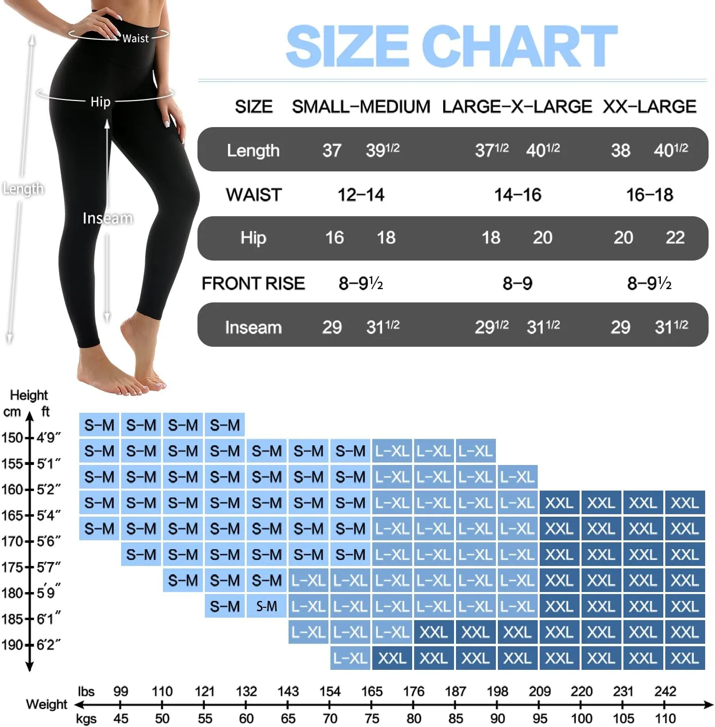 BLUEENJOY Leggings for Women - High Waisted Full Length Buttery Soft Yoga Pants for Workout Athletic Daily