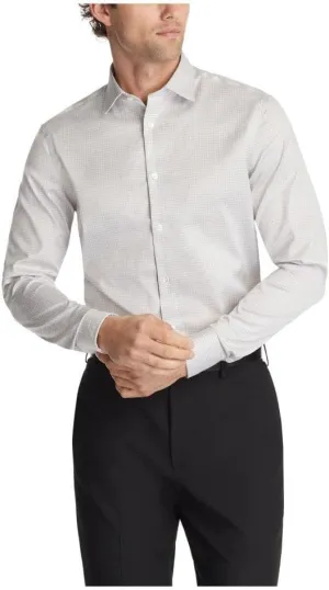 Calvin Klein Men's Dress Shirt Regular Fit Refined Cotton Stretch