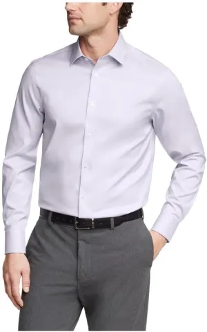 Calvin Klein Men's Dress Shirt Regular Fit Refined Cotton Stretch
