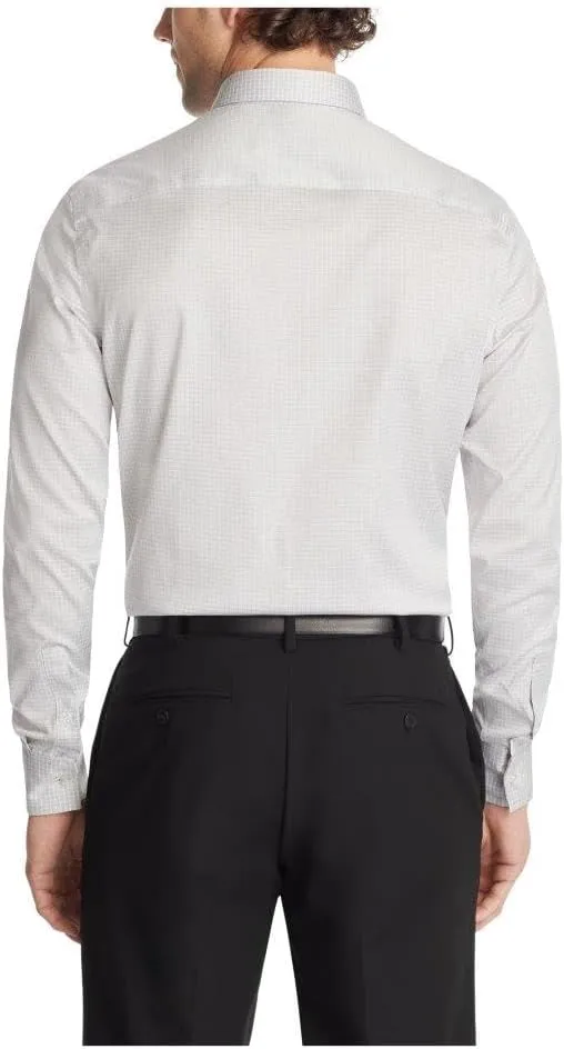 Calvin Klein Men's Dress Shirt Regular Fit Refined Cotton Stretch
