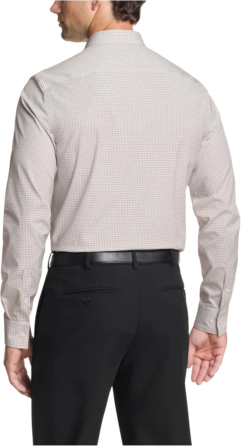 Calvin Klein Men's Dress Shirt Slim Fit Refined Cotton Stretch