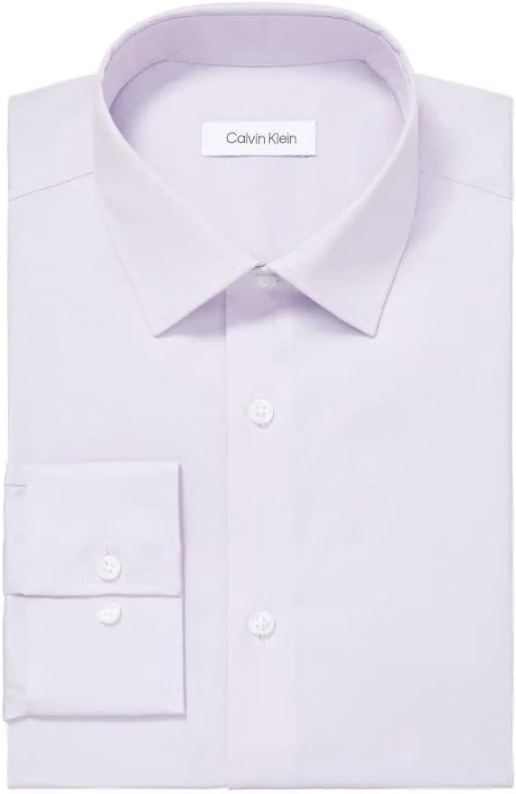 Calvin Klein Men's Dress Shirt Slim Fit Refined Cotton Stretch