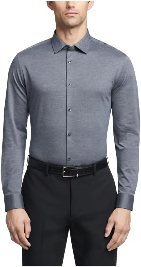 Calvin Klein Men's Dress Shirt Slim Fit Refined Cotton Stretch