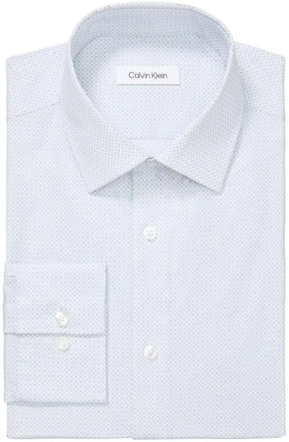 Calvin Klein Men's Dress Shirt Slim Fit Refined Cotton Stretch