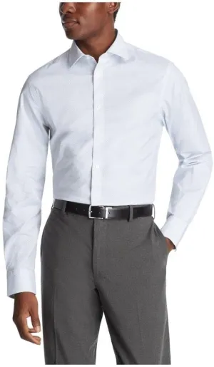 Calvin Klein Men's Dress Shirt Slim Fit Refined Cotton Stretch