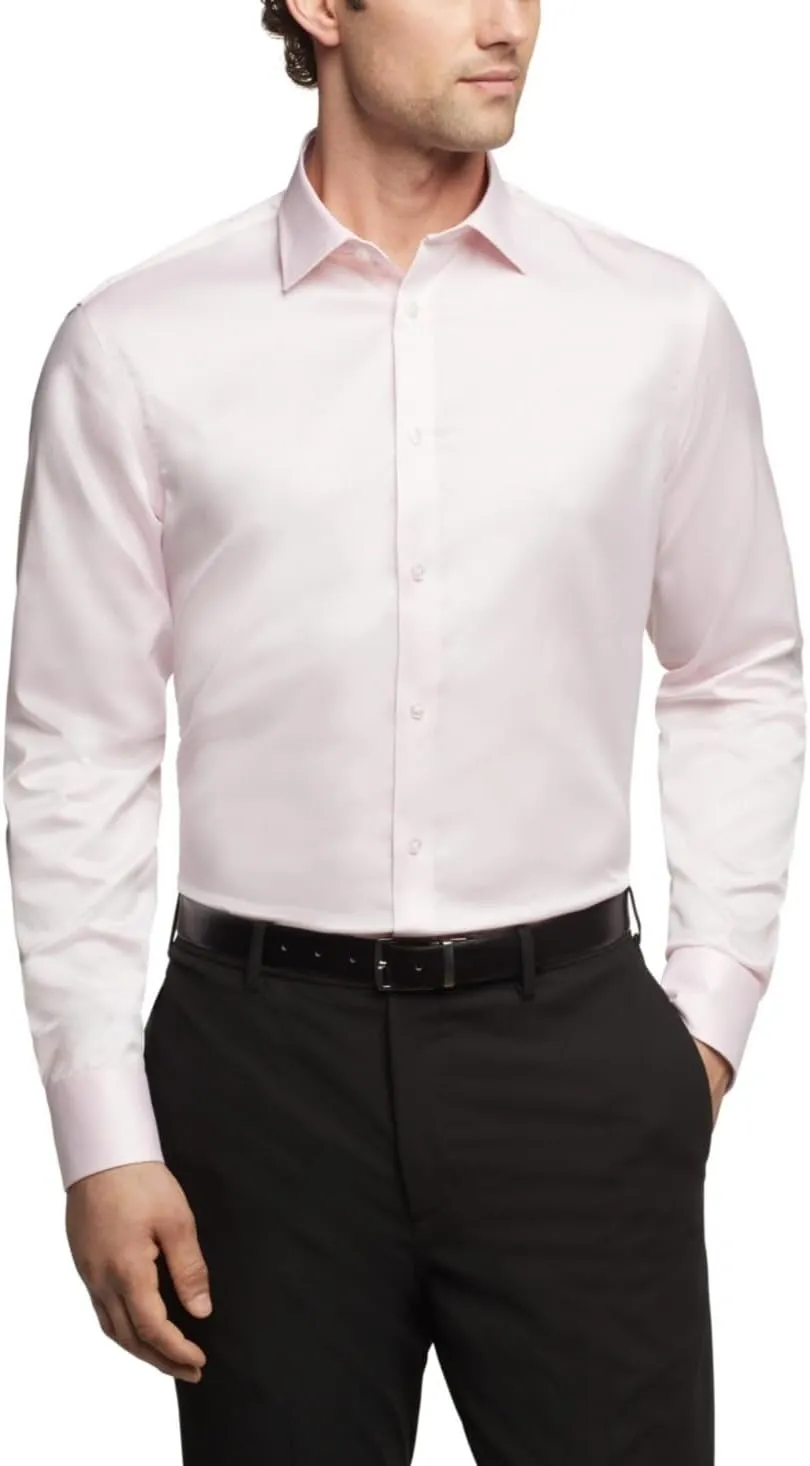 Calvin Klein Men's Dress Shirt Slim Fit Refined Cotton Stretch