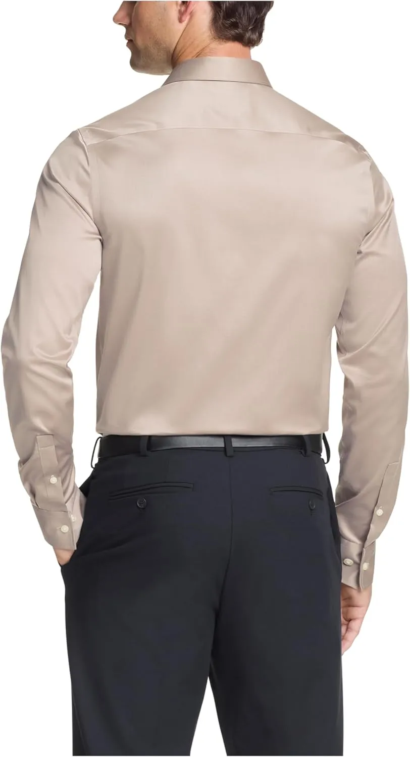 Calvin Klein Men's Dress Shirt Slim Fit Refined Cotton Stretch