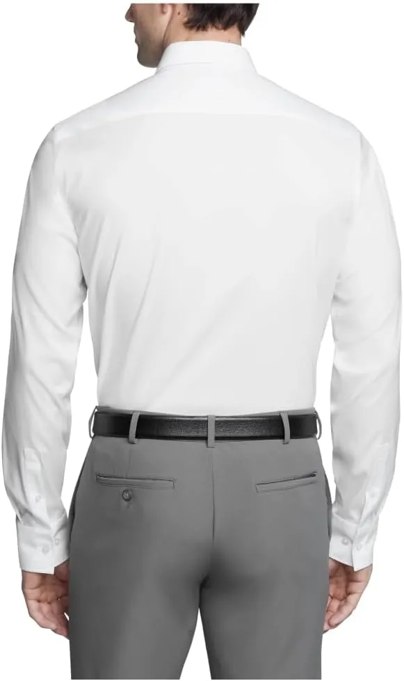 Calvin Klein Men's Dress Shirt Slim Fit Refined Cotton Stretch