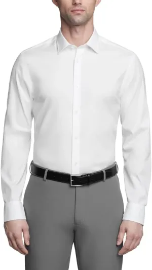 Calvin Klein Men's Dress Shirt Slim Fit Refined Cotton Stretch