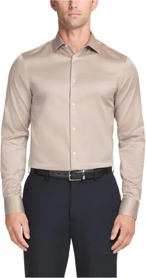 Calvin Klein Men's Dress Shirt Slim Fit Refined Cotton Stretch