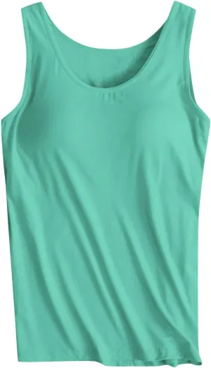 Camisole Tops for Women Running Sports Racerback Bras Plus Size Comfy Tank Tops Sleeveless Tanks with Built in Bra