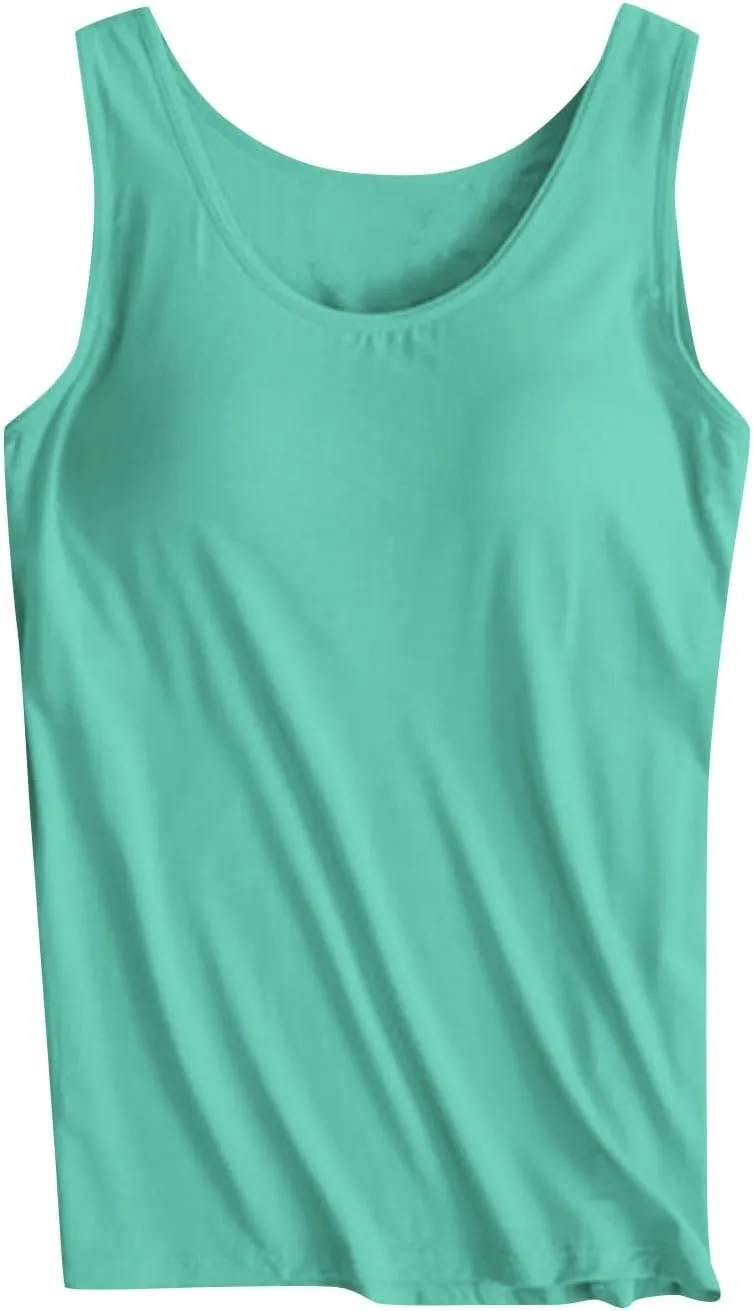 Camisole Tops for Women Running Sports Racerback Bras Plus Size Comfy Tank Tops Sleeveless Tanks with Built in Bra