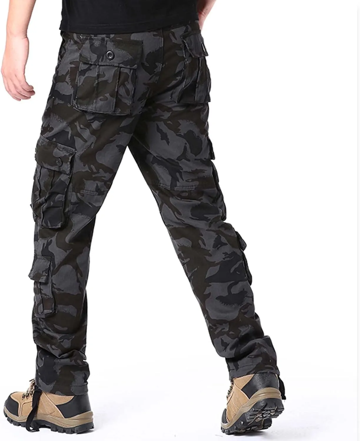 Cargo Pants for Men Relaxed Fit Men Men's Pro-Active Performance Fleece Cargo Sweatpants Relax Fit Bungee Cord Open