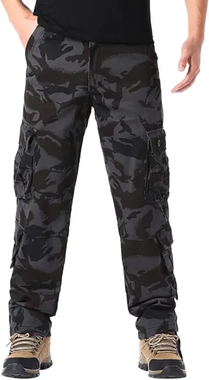 Cargo Pants for Men Relaxed Fit Men Men's Pro-Active Performance Fleece Cargo Sweatpants Relax Fit Bungee Cord Open