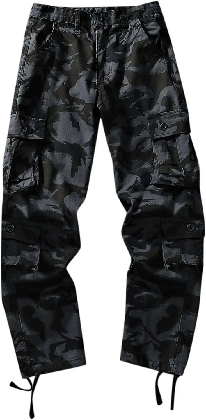 Cargo Pants for Men Relaxed Fit Men Men's Pro-Active Performance Fleece Cargo Sweatpants Relax Fit Bungee Cord Open