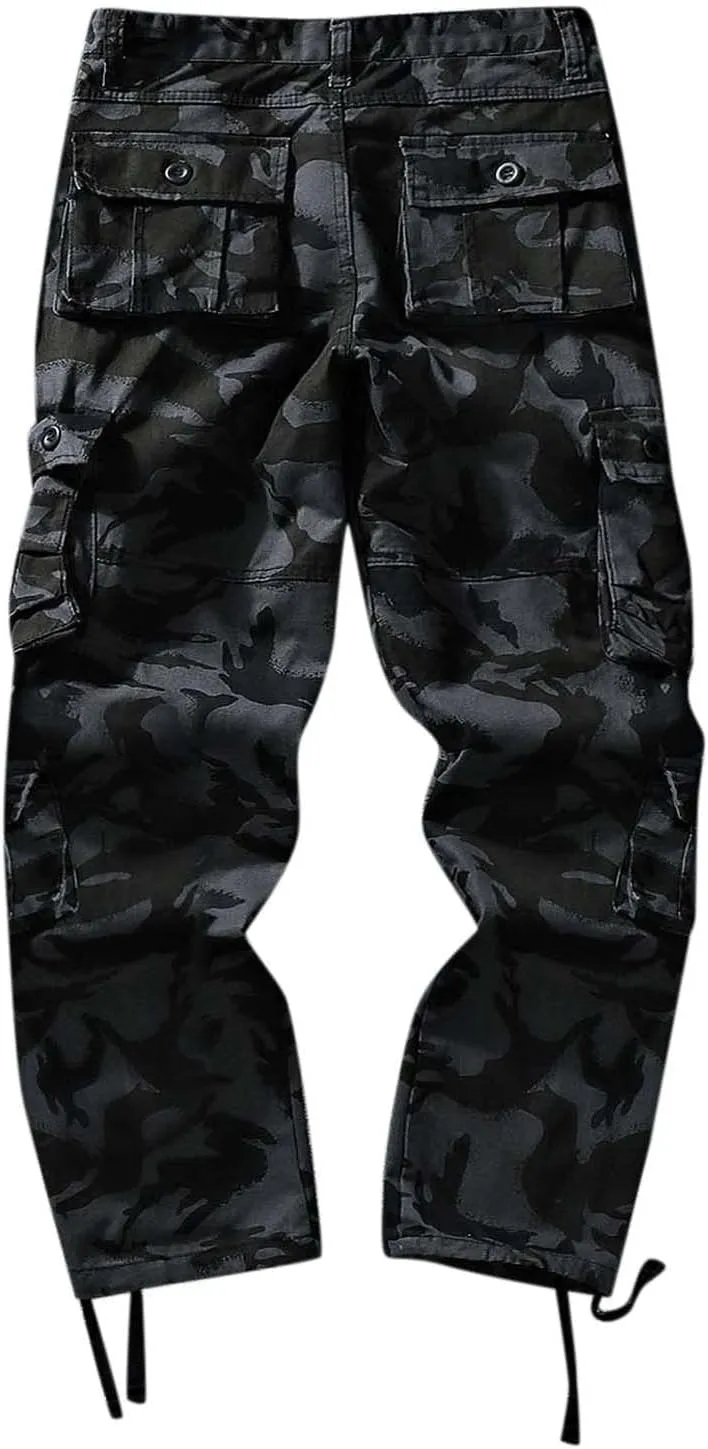 Cargo Pants for Men Relaxed Fit Men Men's Pro-Active Performance Fleece Cargo Sweatpants Relax Fit Bungee Cord Open