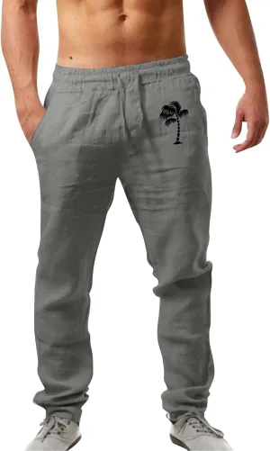 Cargo Pants for Men Relaxed Fit Workout Sports Pant Men's Cargo Pants Elastic Waist Jogger Solid Casual Multi Pockets