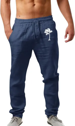 Cargo Pants for Men Relaxed Fit Workout Sports Pant Men's Cargo Pants Elastic Waist Jogger Solid Casual Multi Pockets
