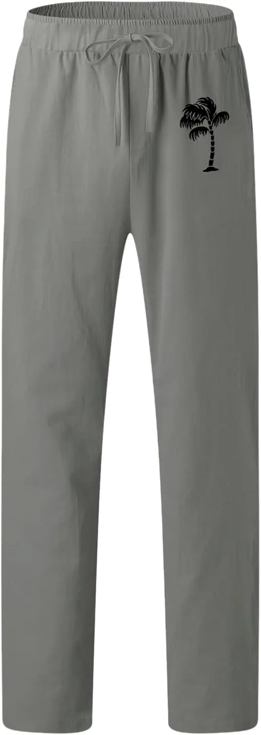 Cargo Pants for Men Relaxed Fit Workout Sports Pant Men's Cargo Pants Elastic Waist Jogger Solid Casual Multi Pockets