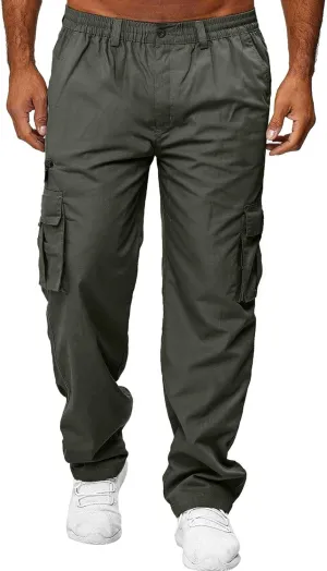 Cargo Sweatpants for Men Mens Lounge Pants Linen Drawstring Elastic Waist Baggy Drop Crotch Sweatpants Trousers Mens