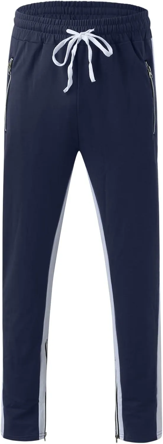 Cargo Trousers for Men Bottoms Mens Jogging Bottoms Slim Fit Sports Trousers with Zip Pockets Mens Cargo Sweatpants