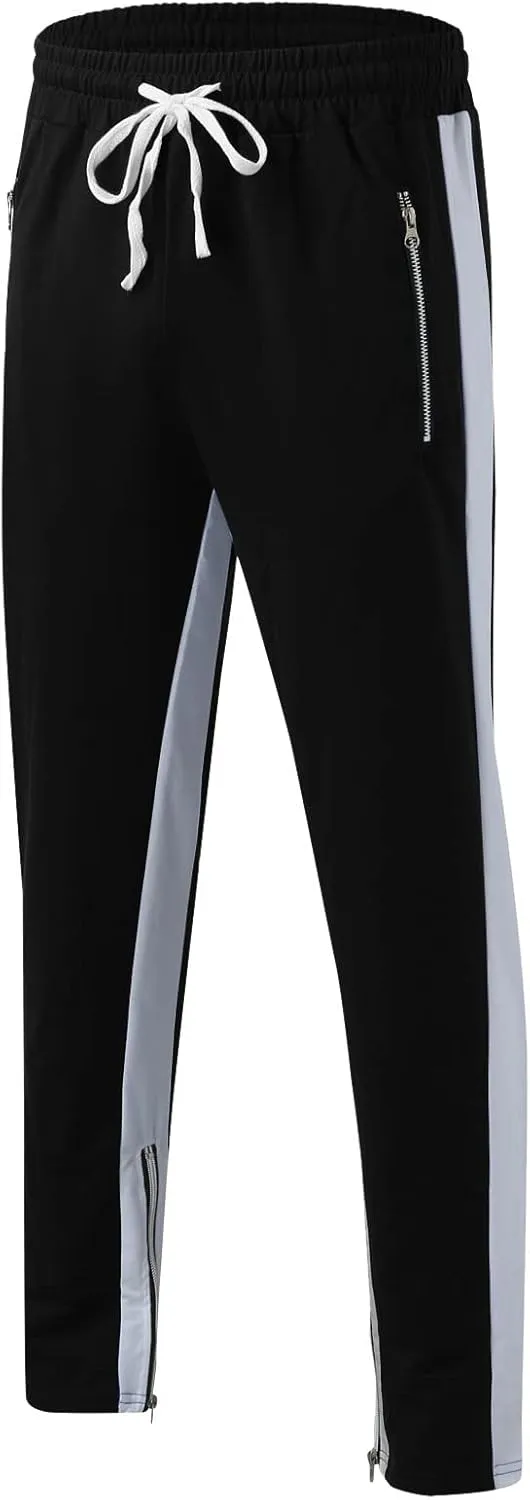 Cargo Trousers for Men Bottoms Mens Jogging Bottoms Slim Fit Sports Trousers with Zip Pockets Mens Cargo Sweatpants