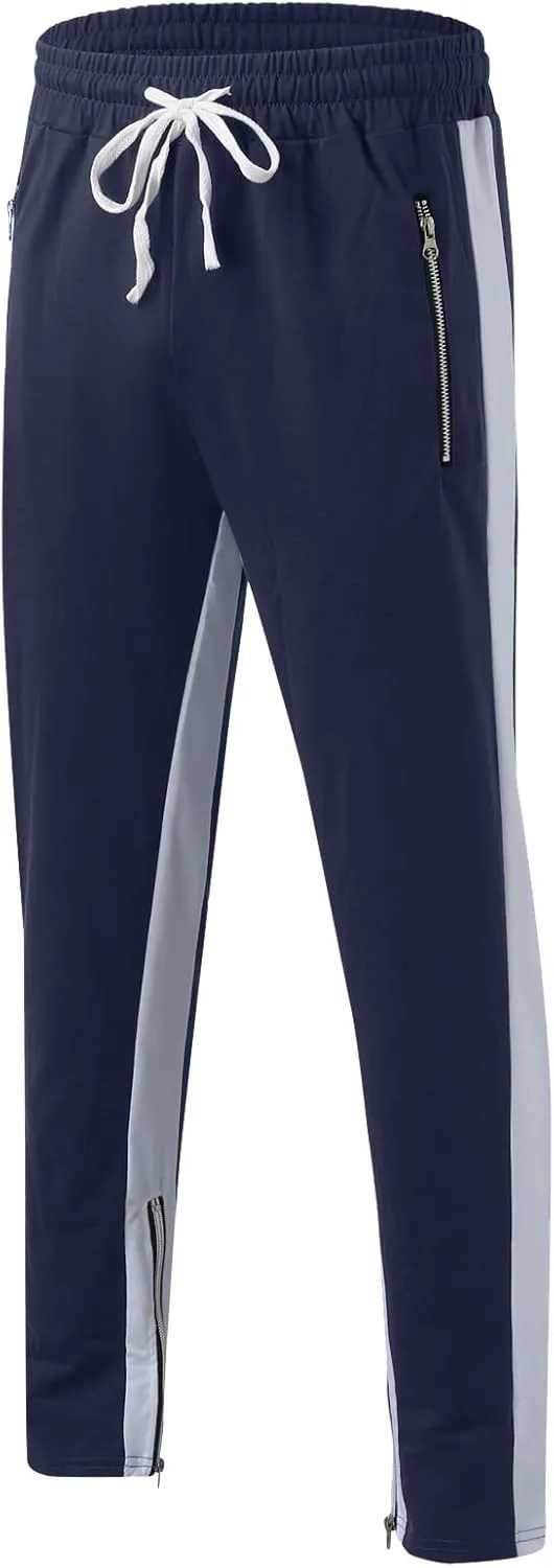 Cargo Trousers for Men Bottoms Mens Jogging Bottoms Slim Fit Sports Trousers with Zip Pockets Mens Cargo Sweatpants