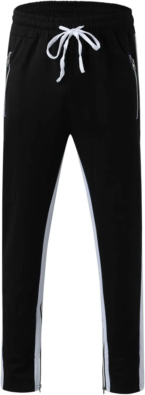 Cargo Trousers for Men Bottoms Mens Jogging Bottoms Slim Fit Sports Trousers with Zip Pockets Mens Cargo Sweatpants