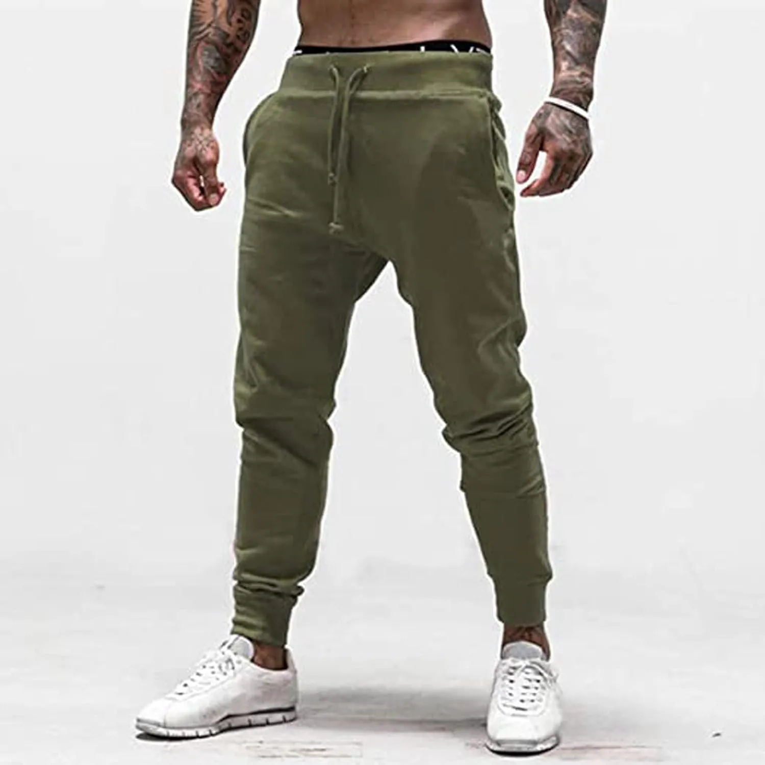 Cargo Trousers for Men Men Slim Fit Sweatpants Mens Tracksuit Slim Fit Bottoms Joggers Elasticated Waist Zip Pockets