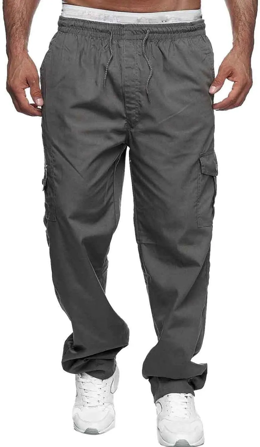 Cargo Trousers for Men Tracksuit Bottoms Mens Joggers Jogging Bottoms with Zip Pockets Men's Joggers Clearance Slim