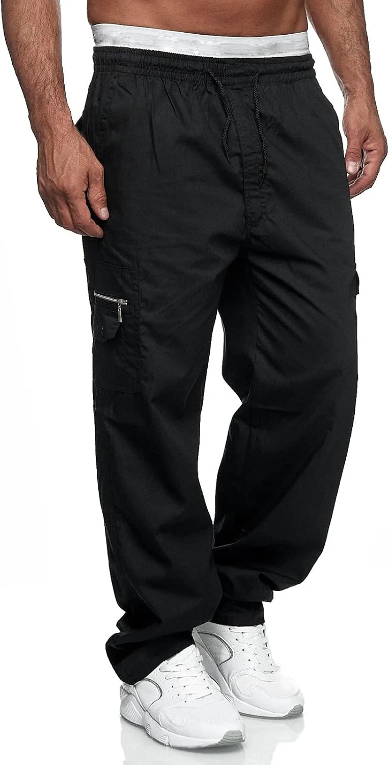Cargo Trousers for Men Tracksuit Bottoms Mens Joggers Jogging Bottoms with Zip Pockets Men's Joggers Clearance Slim