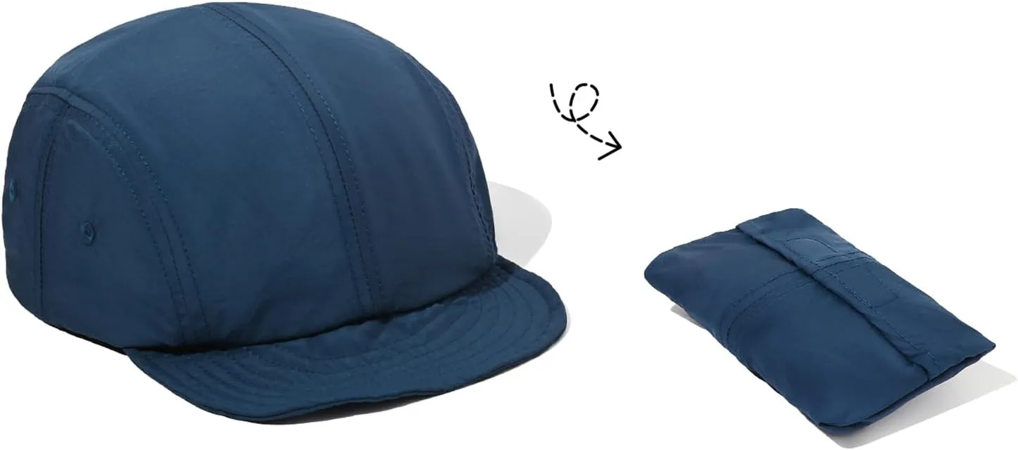 CLAPE Short Brim 5 Panel Hat Packable Soft Dad Hat Unstructured Low Profile Baseball Cap Lightweight Running Cap