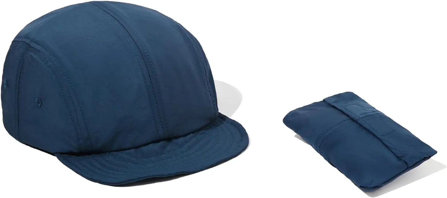 CLAPE Short Brim 5 Panel Hat Packable Soft Dad Hat Unstructured Low Profile Baseball Cap Lightweight Running Cap