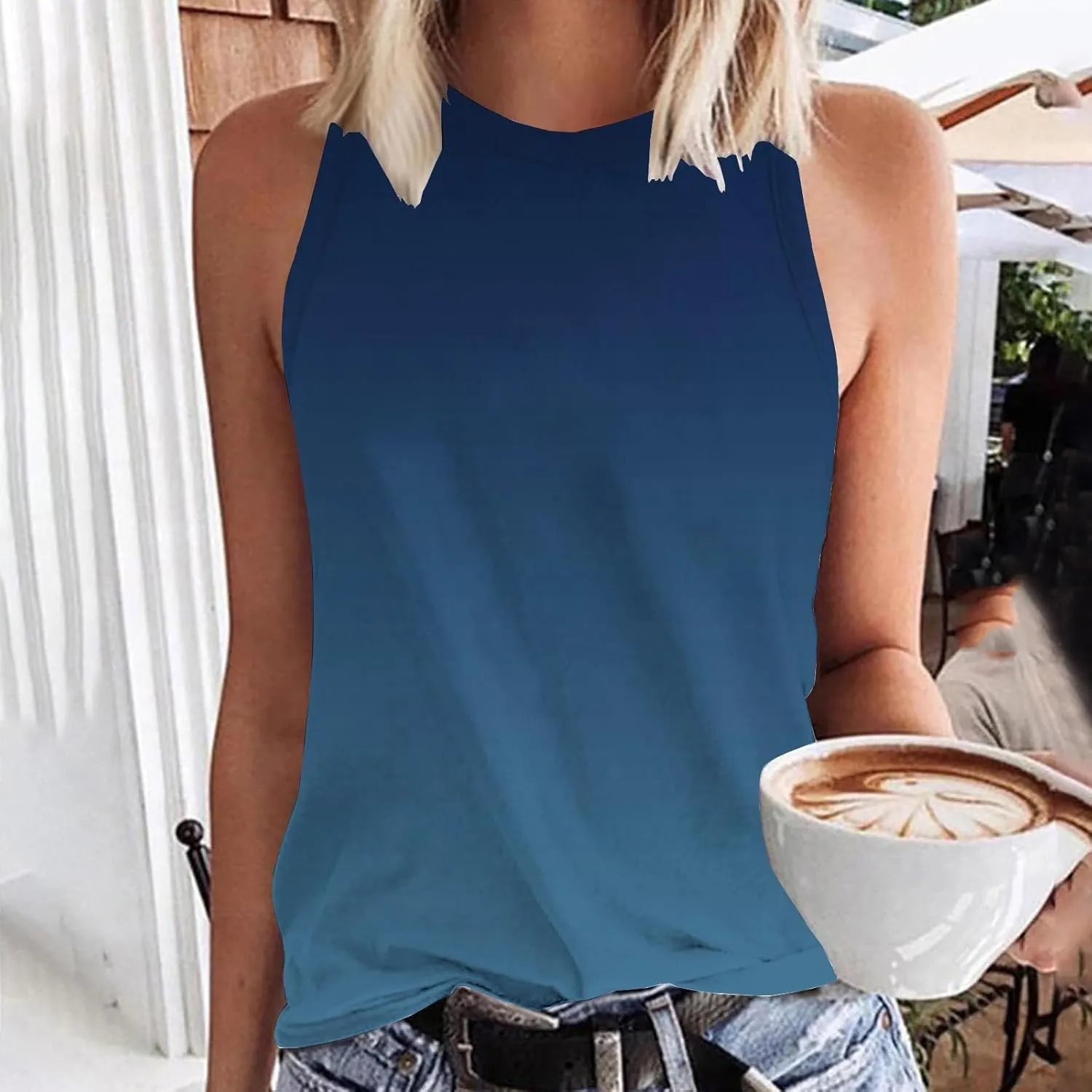 Comfy Beach Camis for Women Sleeveless Shirt Quick-Dry Lightweight Y2K Tank Top Vacation Sport Blouses