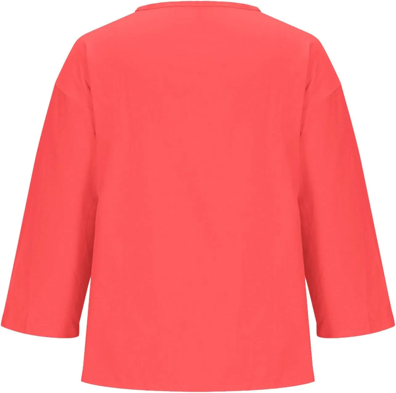 Cotton Linen Tops for Women 3/4 Sleeve Shirts Plus Size Causal V Neck Tees Loose Fit Shirts 2025 Summer Tunic Tops
