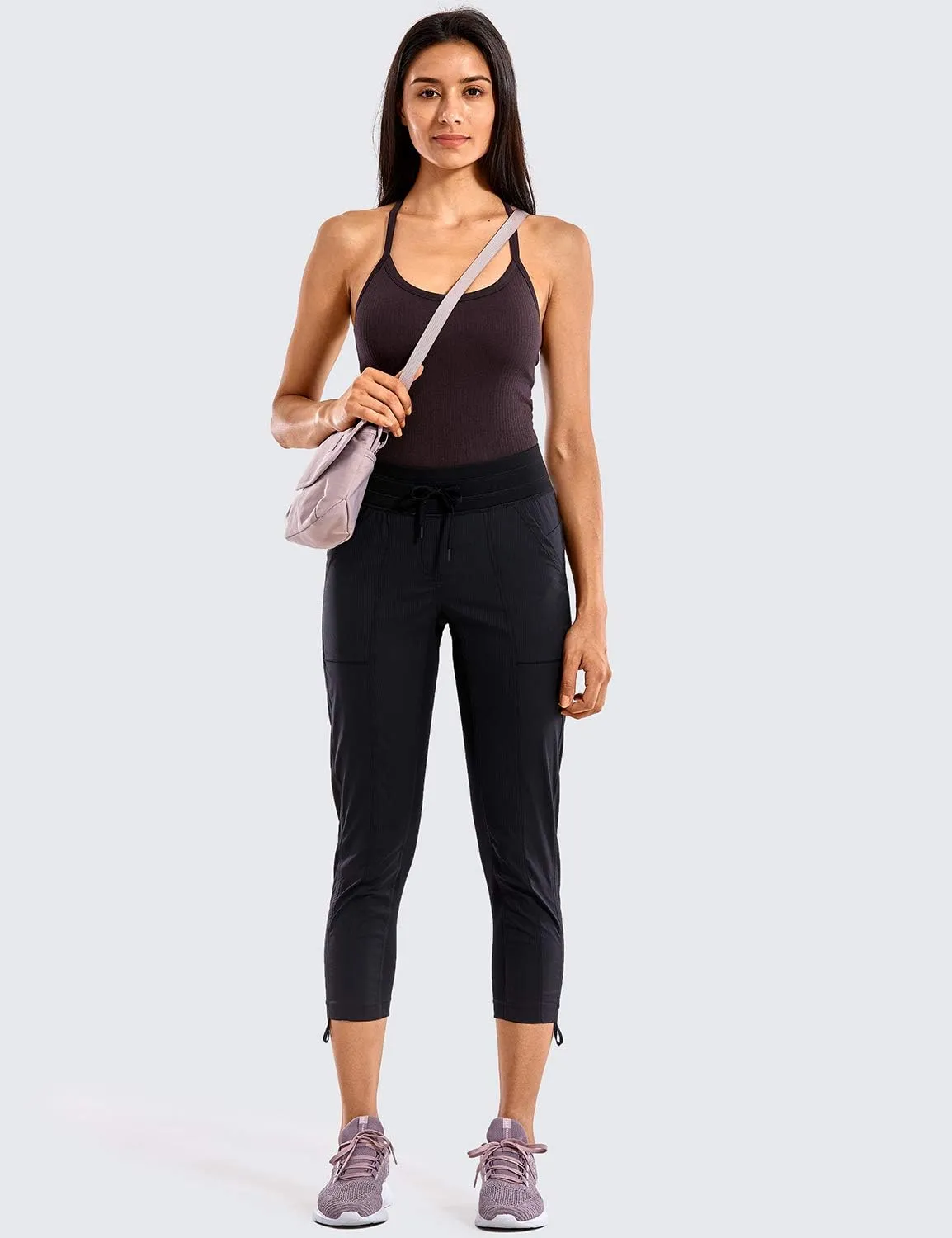 CRZ YOGA Seamless Workout Tank Tops for Women Racerback Athletic Camisole Sports Shirts with Built in Bra