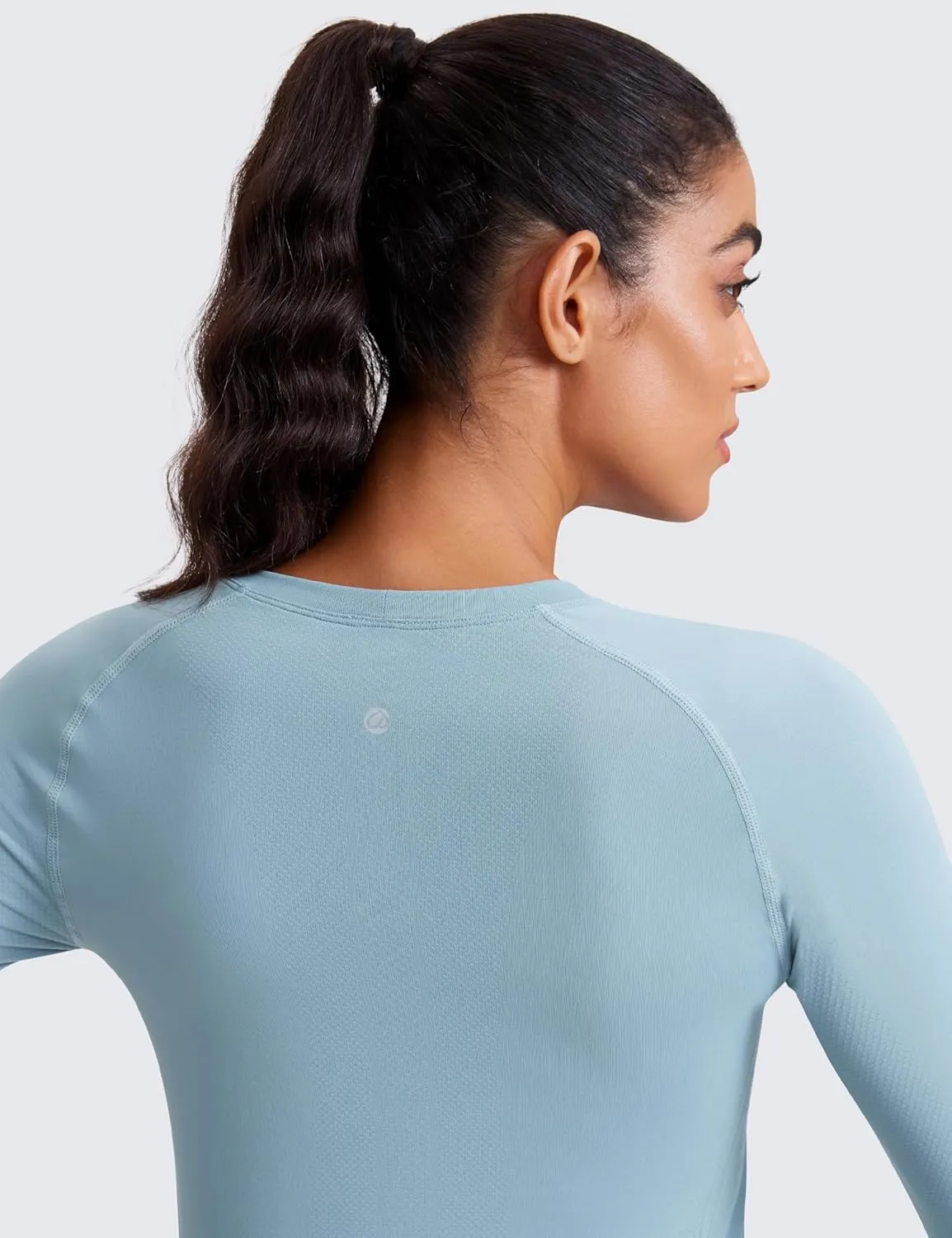 CRZ YOGA Womens Seamless Workout Long Sleeve Shirts Quick Dry Gym Athletic Tops Breathable Running Yoga T-Shirts