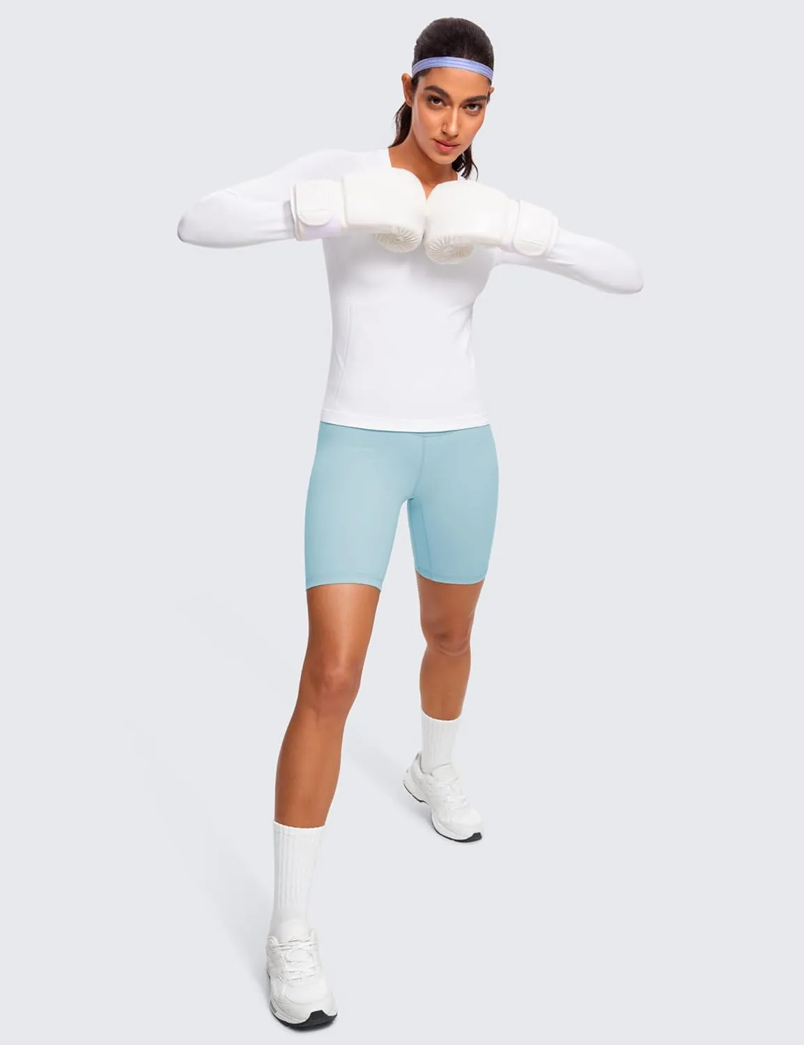 CRZ YOGA Womens Seamless Workout Long Sleeve Shirts Quick Dry Gym Athletic Tops Breathable Running Yoga T-Shirts