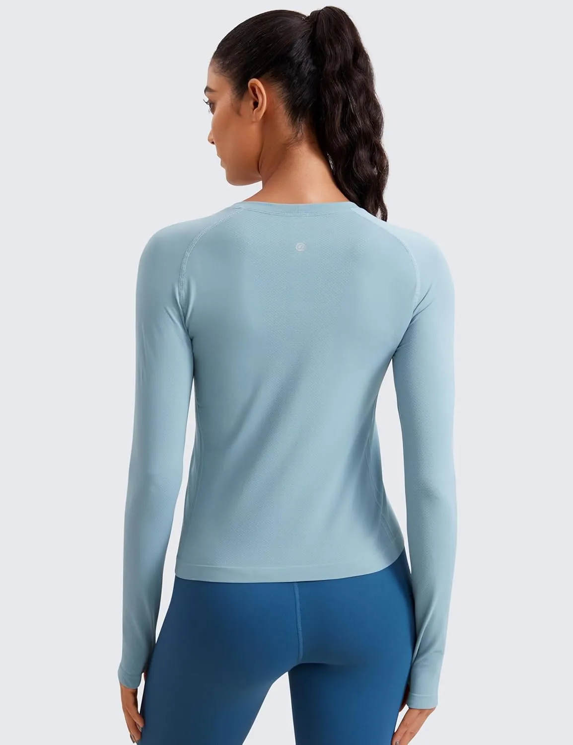 CRZ YOGA Womens Seamless Workout Long Sleeve Shirts Quick Dry Gym Athletic Tops Breathable Running Yoga T-Shirts